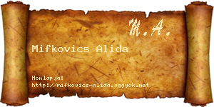 Mifkovics Alida névjegykártya
